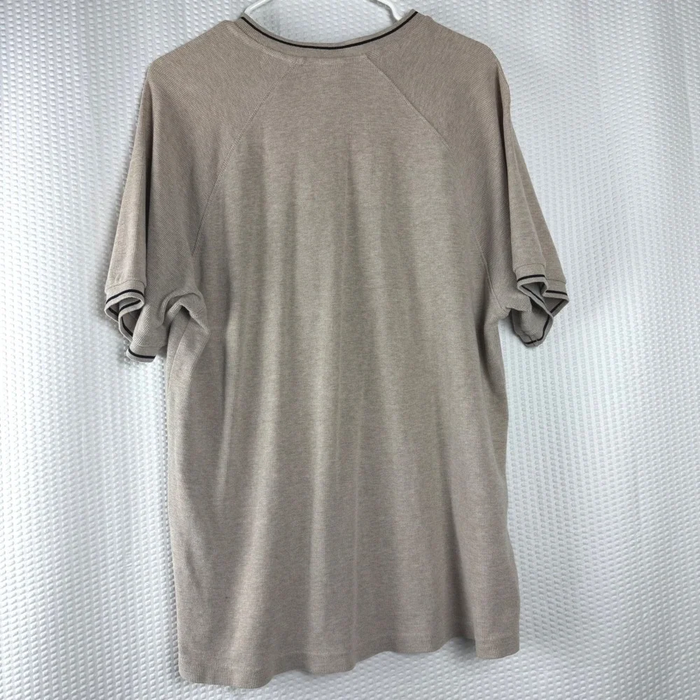 Old Navy Shirt Men Large Beige Waffle Knit 100% Cotton Gorpcore Earthy Retro 90s